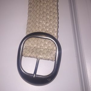 Ralph Lauren cream leather woven belt